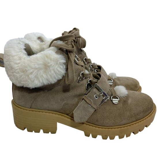 KENDALL & KYLIE Kardashian Edison Boots Size 8 Suede Leather Combat Ankle - Picture 3 of 13